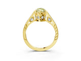 Yellow gold Fancy Yellow Marquise  Cut Cathedral Pave Diamond Engagement Ring with Six-Prong Setting_35