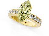 Yellow gold Fancy Yellow Marquise  Cut Channel Set Diamond Engagement Ring with Four-Prong Setting_1
