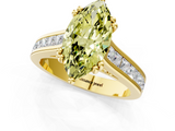 Yellow gold Fancy Yellow Marquise  Cut Channel Set Solitaire Engagement Ring with Prong Setting_1