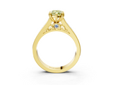 Yellow gold Fancy Yellow Marquise  Cut Channel Set Solitaire Engagement Ring with Prong Setting_3
