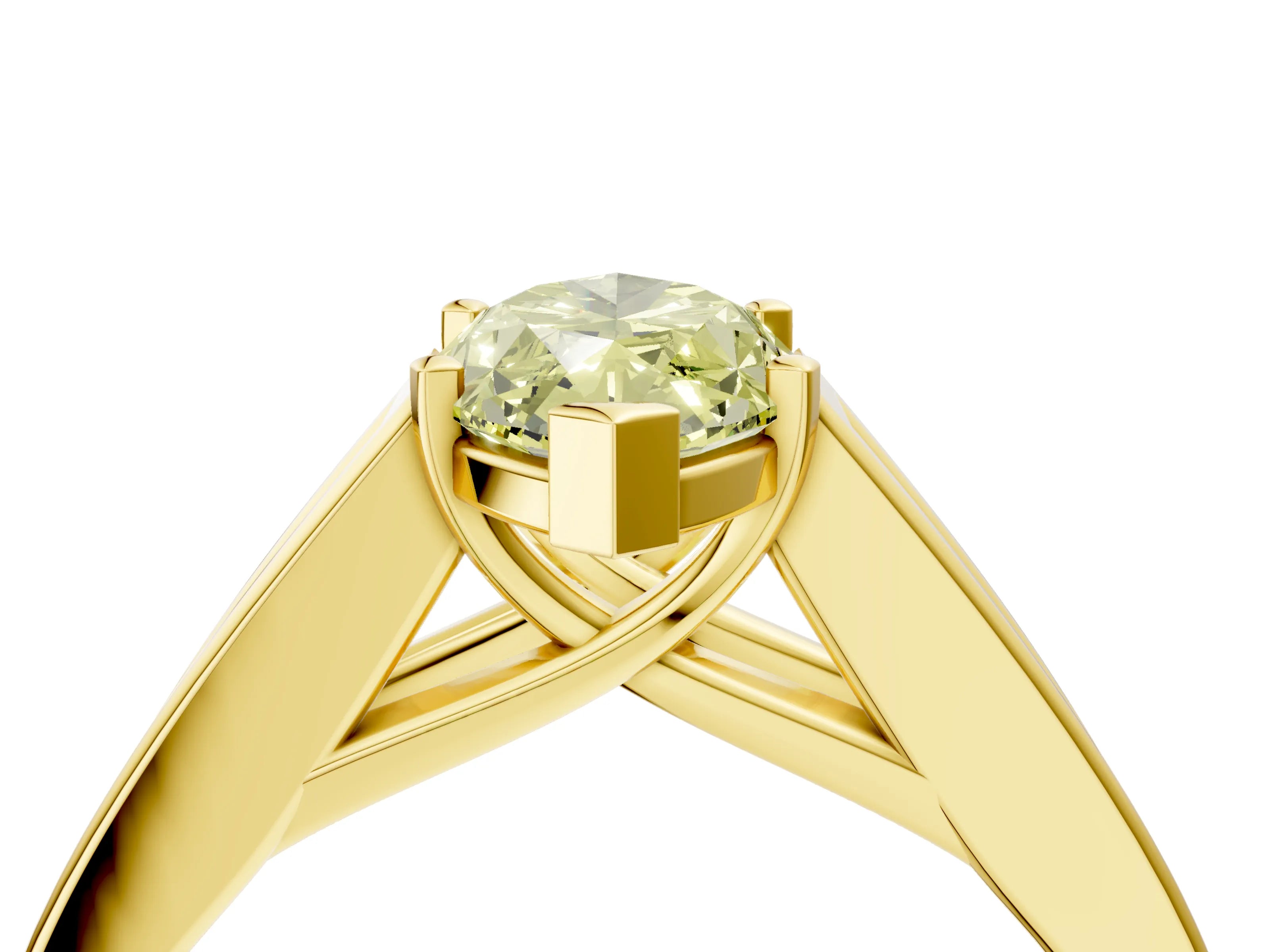 Yellow gold Fancy Yellow Marquise Cut Cut Channel Set Solitaire Ring with Four-Prong Setting_4
