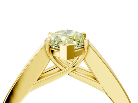 Yellow gold Fancy Yellow Marquise Cut Cut Channel Set Solitaire Ring with Four-Prong Setting_4