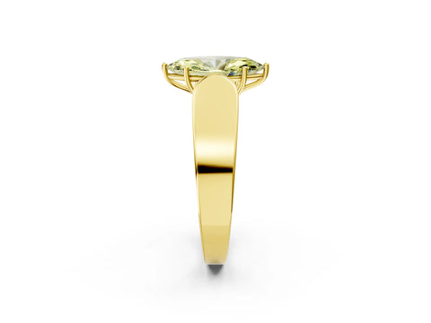 Yellow gold Fancy Yellow Marquise Cut Cut Diamond Channel Set Solitaire Ring with Four-Prong Setting_2