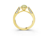 Yellow gold Fancy Yellow Marquise Cut Cut Diamond Channel Set Solitaire Ring with Four-Prong Setting_3