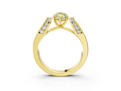 Yellow gold Fancy Yellow Marquise Cut Cut Diamond Channel Set Solitaire Ring with Four-Prong Setting_3