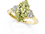 Yellow gold Fancy Yellow Marquise Cut Cut Diamond Cluster Ring with Solitaire Band and Four-Prong Setting_13