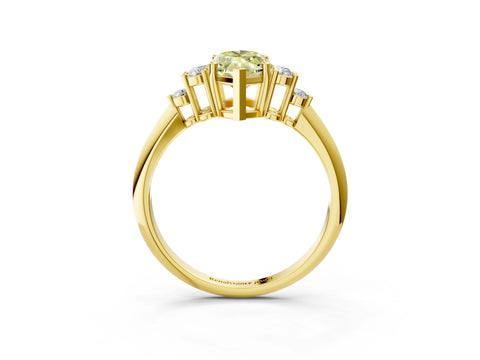 Yellow gold Fancy Yellow Marquise Cut Cut Diamond Cluster Ring with Solitaire Band and Four-Prong Setting_15