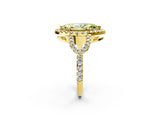 Yellow gold Fancy Yellow Marquise Cut Cut Diamond Halo Engagement Ring with Open Split Pavé Band_2