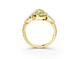 Yellow gold Fancy Yellow Marquise Cut Cut Diamond Halo Engagement Ring with Open Split Pavé Band_3