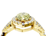 Yellow gold Fancy Yellow Marquise Cut Cut Diamond Halo Engagement Ring with Open Split Pavé Band_4