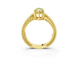 Yellow gold Fancy Yellow Marquise Cut Cut Diamond Milgrain Pave Band Four-Prong Setting Ring_6