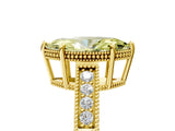 Yellow gold Fancy Yellow Marquise Cut Cut Diamond Milgrain Pave Band Four-Prong Setting Ring_8