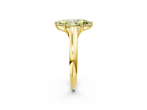 Yellow gold Fancy Yellow Marquise Cut Cut Diamond Solitaire Engagement Ring with Tapered Plain Band and Four-Prong Setting_2