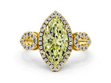 Yellow gold Fancy Yellow Marquise Cut Cut Halo Diamond Infinity Band with Four-Prong Setting