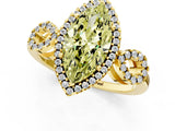 Yellow gold Fancy Yellow Marquise Cut Cut Halo Diamond Infinity Band with Four-Prong Setting_1