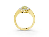 Yellow gold Fancy Yellow Marquise Cut Cut Halo Diamond Pavé Engagement Ring with Milgrain Detailing_15