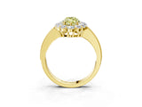 Yellow gold Fancy Yellow Marquise Cut Cut Halo Diamond Pavé Engagement Ring with Milgrain Detailing_3