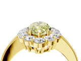 Yellow gold Fancy Yellow Marquise Cut Cut Halo Diamond Pavé Engagement Ring with Milgrain Detailing_4