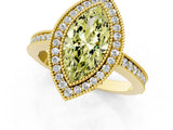 Yellow gold Fancy Yellow Marquise Cut Cut Halo Pavé Diamond Ring_1
