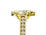Yellow gold Fancy Yellow Marquise Cut Cut Pave Band Milgrain Solitaire Ring_5