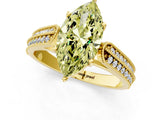Yellow gold Fancy Yellow Marquise Cut Cut Pave Split Shank Engagement Ring with Four-Prong Setting_1