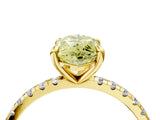 Yellow gold Fancy Yellow Marquise Cut Diamond Brilliant Solitaire Ring with Pavé Band and Four-Prong Setting_16