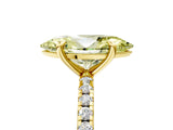 Yellow gold Fancy Yellow Marquise Cut Diamond Brilliant Solitaire Ring with Pavé Band and Four-Prong Setting_17