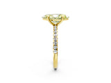 Yellow gold Fancy Yellow Marquise Cut Diamond Brilliant Solitaire Ring with Pavé Band and Four-Prong Setting_2