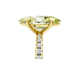 Yellow gold Fancy Yellow Marquise Cut Diamond Brilliant Solitaire Ring with Pavé Band and Four-Prong Setting_5