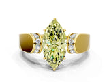 Yellow gold Fancy Yellow Marquise Cut Diamond Channel Set Solitaire Ring with Four-Prong Setting_12