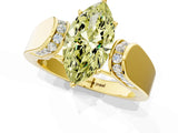 Yellow gold Fancy Yellow Marquise Cut Diamond Channel Set Solitaire Ring with Four-Prong Setting_13