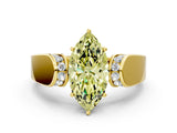 Yellow gold Fancy Yellow Marquise Cut Diamond Channel Set Solitaire Ring with Four-Prong Setting_24