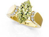 Yellow gold Fancy Yellow Marquise Cut Diamond Channel Set Solitaire Ring with Four-Prong Setting_25