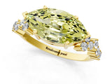 Yellow gold Fancy Yellow Marquise Cut Diamond Cluster Pavé Band with Four-Prong Setting_13