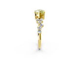 Yellow gold Fancy Yellow Marquise Cut Diamond Cluster Pavé Band with Four-Prong Setting_14