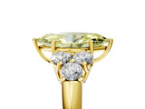 Yellow gold Fancy Yellow Marquise  Cut Diamond Cluster Ring with Round Accent Stones and Prong Setting on a Classic Band_33