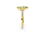 Yellow gold Fancy Yellow Marquise Cut Diamond Cluster Side Stone Solitaire Ring with Prong Setting_31