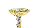 Yellow gold Fancy Yellow Marquise Cut Diamond Cluster Side Stone Solitaire Ring with Prong Setting_34