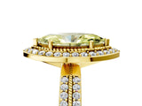 Yellow gold Fancy Yellow Marquise Cut Diamond Double Halo Ring with Split Shank and Four-Prong Setting_17