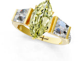 Yellow gold Fancy Yellow Marquise Cut Diamond Engagement Ring with Baguette Side Stones and Channel Set Band_18
