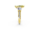 Yellow gold Fancy Yellow Marquise Cut Diamond Engagement Ring with Baguette Side Stones and Channel Set Band_19