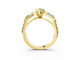Yellow gold Fancy Yellow Marquise Cut Diamond Engagement Ring with Baguette Side Stones and Channel Set Band_20