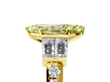 Yellow gold Fancy Yellow Marquise Cut Diamond Engagement Ring with Baguette Side Stones and Channel Set Band_22