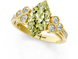 Yellow gold Fancy Yellow Marquise  Cut Diamond Engagement Ring with Bezel Set Round Side Stones and Prong Setting_25