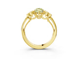 Yellow gold Fancy Yellow Marquise  Cut Diamond Engagement Ring with Bezel Set Round Side Stones and Prong Setting_27