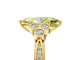 Yellow gold Fancy Yellow Marquise  Cut Diamond Engagement Ring with Bezel Set Round Side Stones and Prong Setting_29