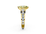 Yellow gold Fancy Yellow Marquise  Cut Diamond Engagement Ring with Pavé Band and Four-Prong Setting_5