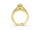 Yellow gold Fancy Yellow Marquise  Cut Diamond Engagement Ring with Pavé Band and Four-Prong Setting_6