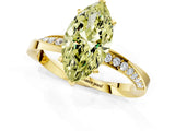 Yellow gold Fancy Yellow Marquise Cut Diamond Engagement Ring with Side Stone Accents and Four-Prong Setting_109