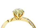 Yellow gold Fancy Yellow Marquise Cut Diamond Engagement Ring with Side Stone Accents and Four-Prong Setting_112